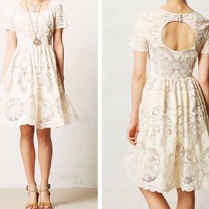 Barely Worn Plenty by Tracy Reese Stella Lace Tulle Cream Dress - Size 6
